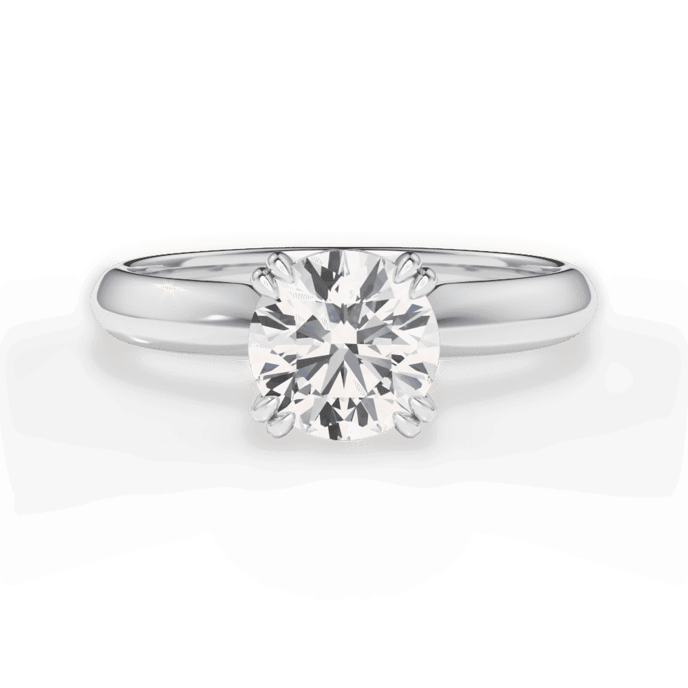 14kt White Gold/18kt White Gold/Platinum/round/top