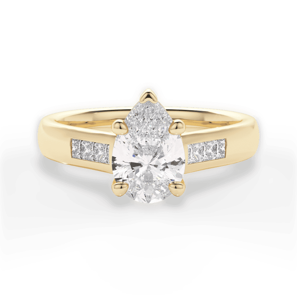 14kt Yellow Gold/18kt Yellow Gold/pear/top