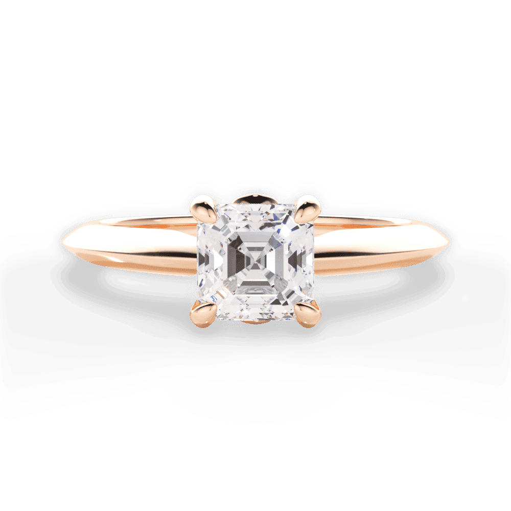 14kt Rose Gold/18kt Rose Gold/asscher/top