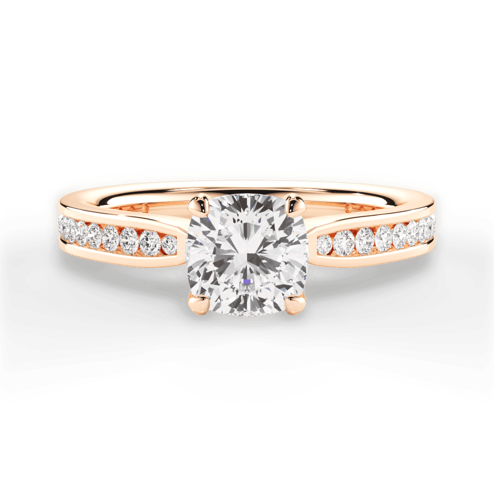 14kt Rose Gold/18kt Rose Gold/cushion/top