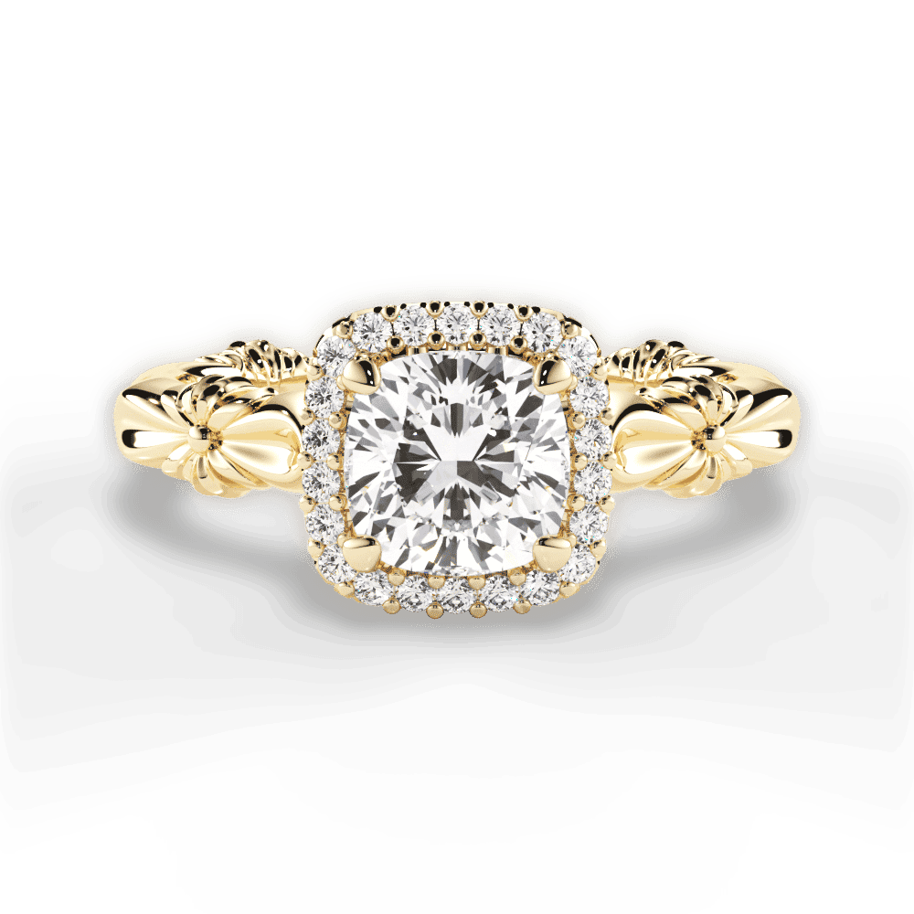 14kt Yellow Gold/18kt Yellow Gold/cushion/top