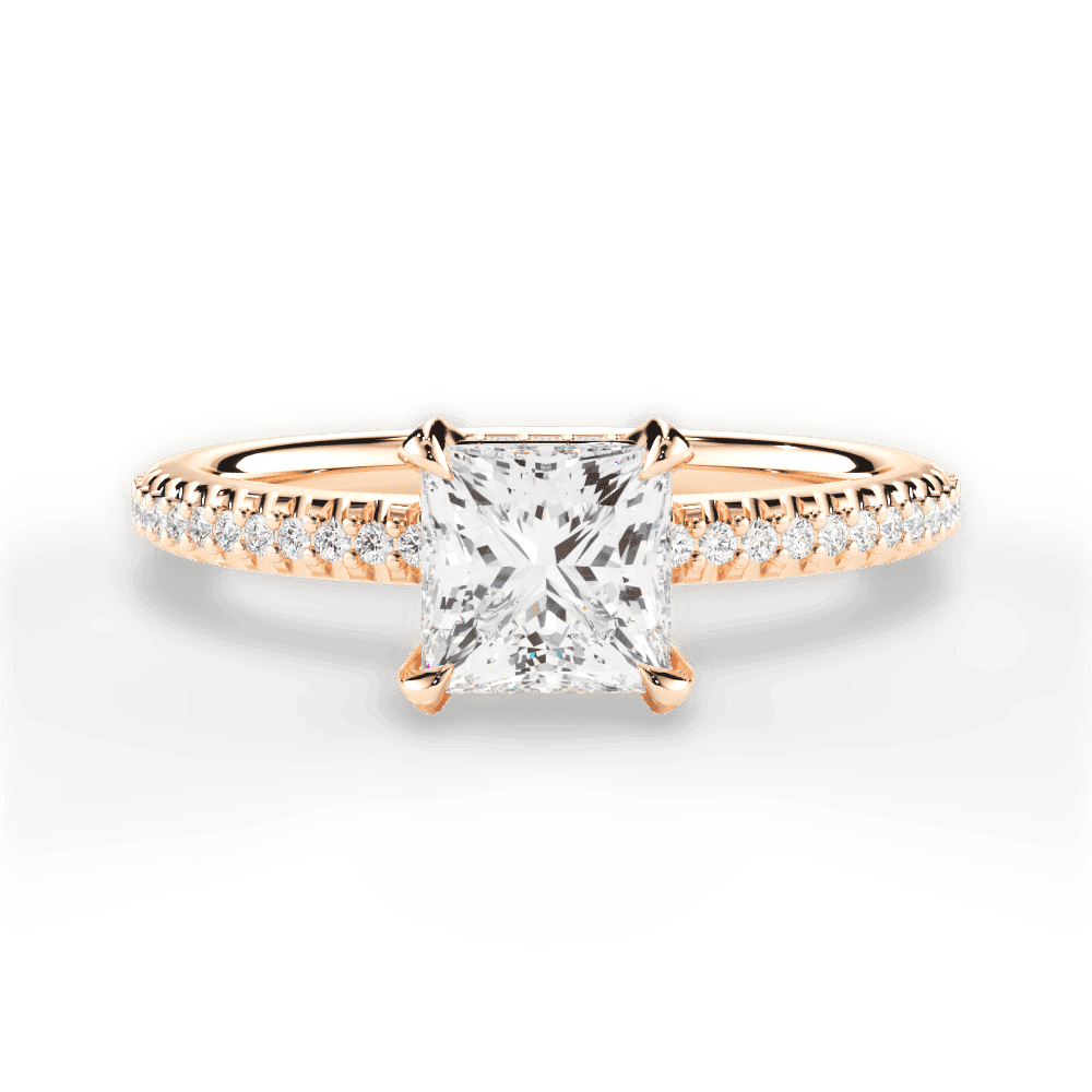 14kt Rose Gold/18kt Rose Gold/princess/top