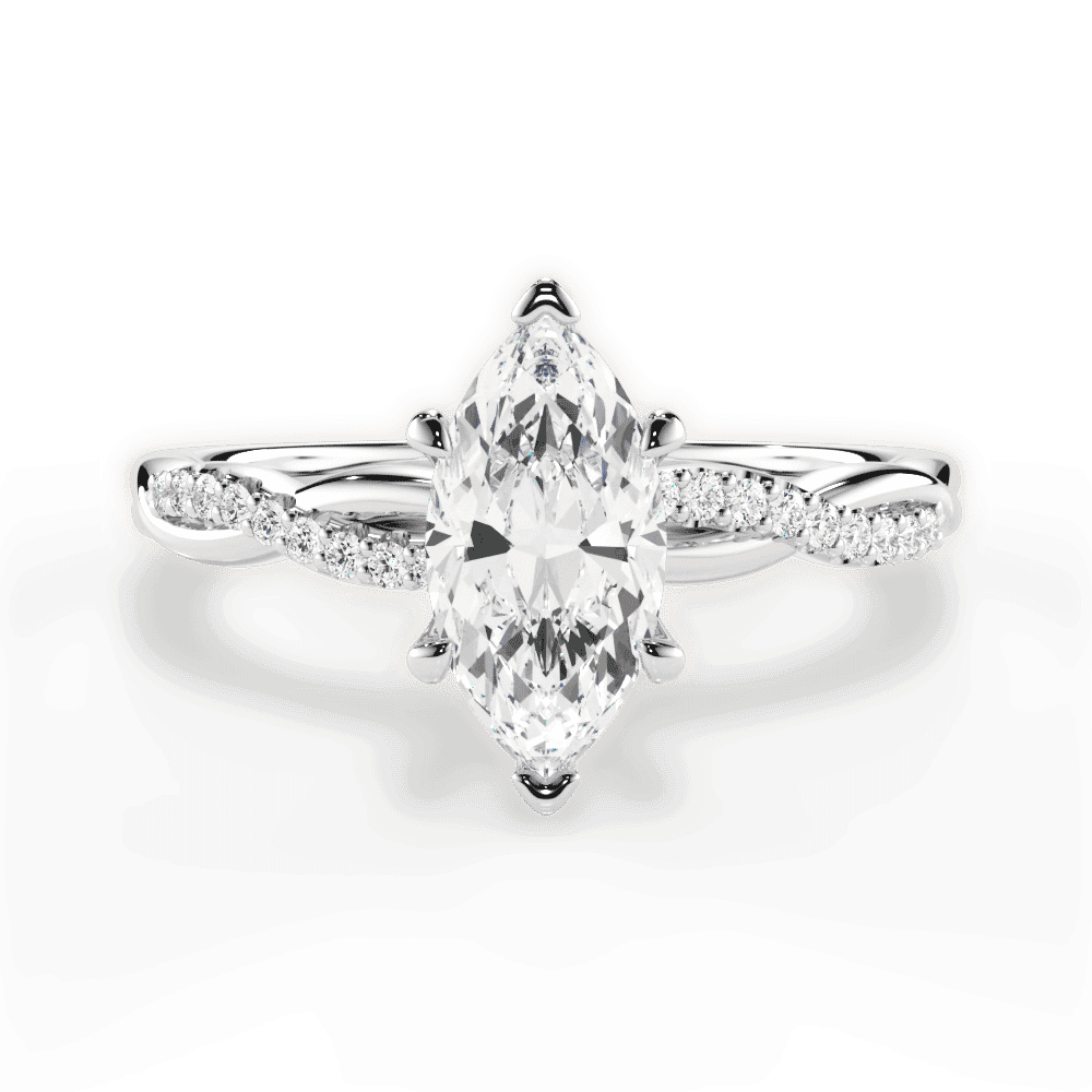14kt White Gold/18kt White Gold/Platinum/marquise/top