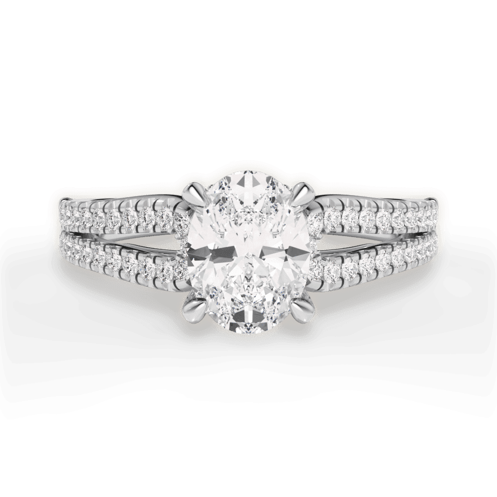 14kt White Gold/18kt White Gold/Platinum/oval/top