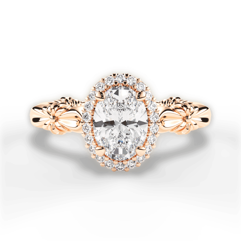 14kt Rose Gold/18kt Rose Gold/oval/top