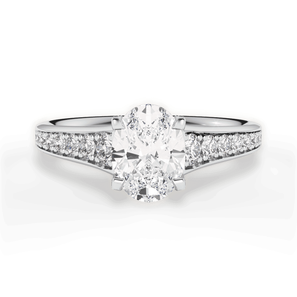 14kt White Gold/18kt White Gold/Platinum/oval/top