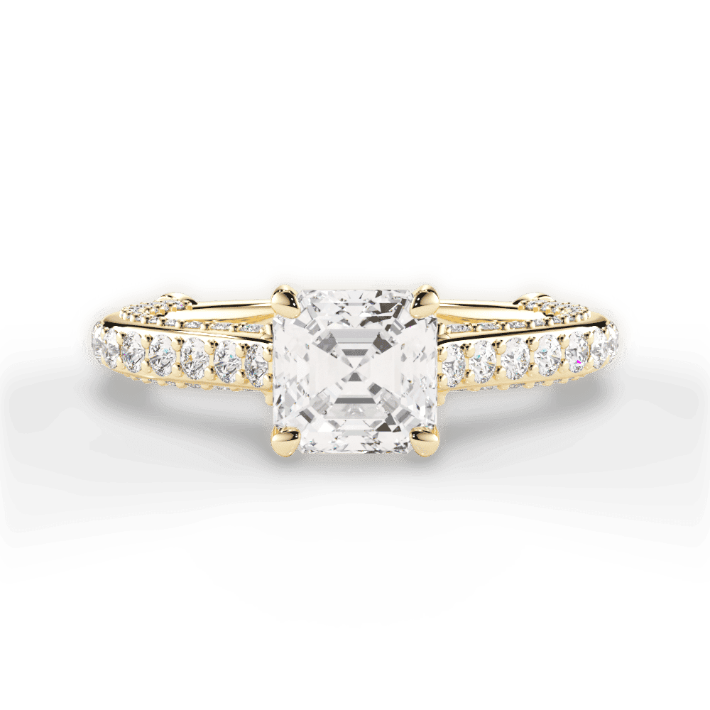 14kt Yellow Gold/18kt Yellow Gold/asscher/top