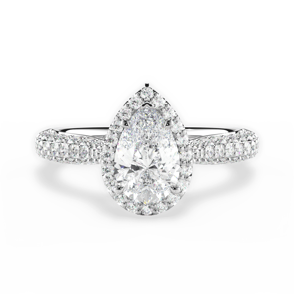 14kt White Gold/18kt White Gold/Platinum/pear/top