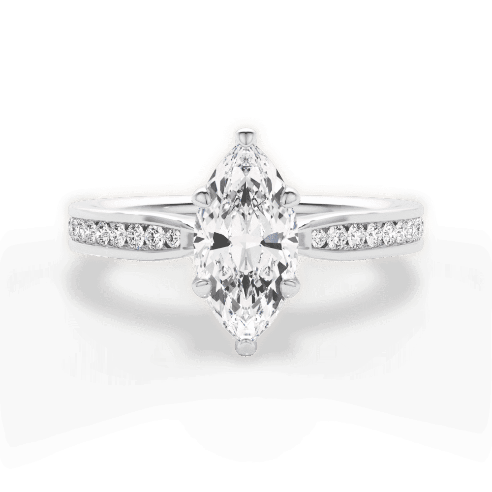 14kt White Gold/18kt White Gold/Platinum/marquise/top