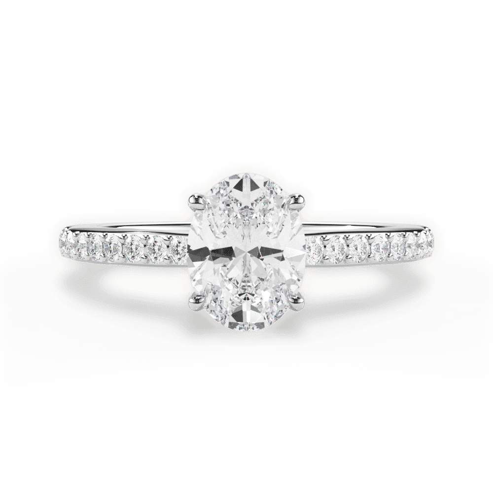 14kt White Gold/18kt White Gold/Platinum/oval/top