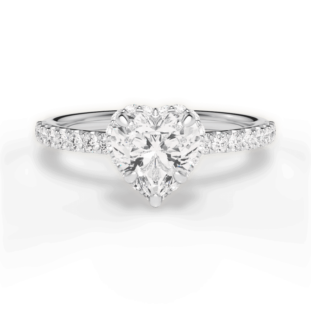 14kt White Gold/18kt White Gold/Platinum/heart/top