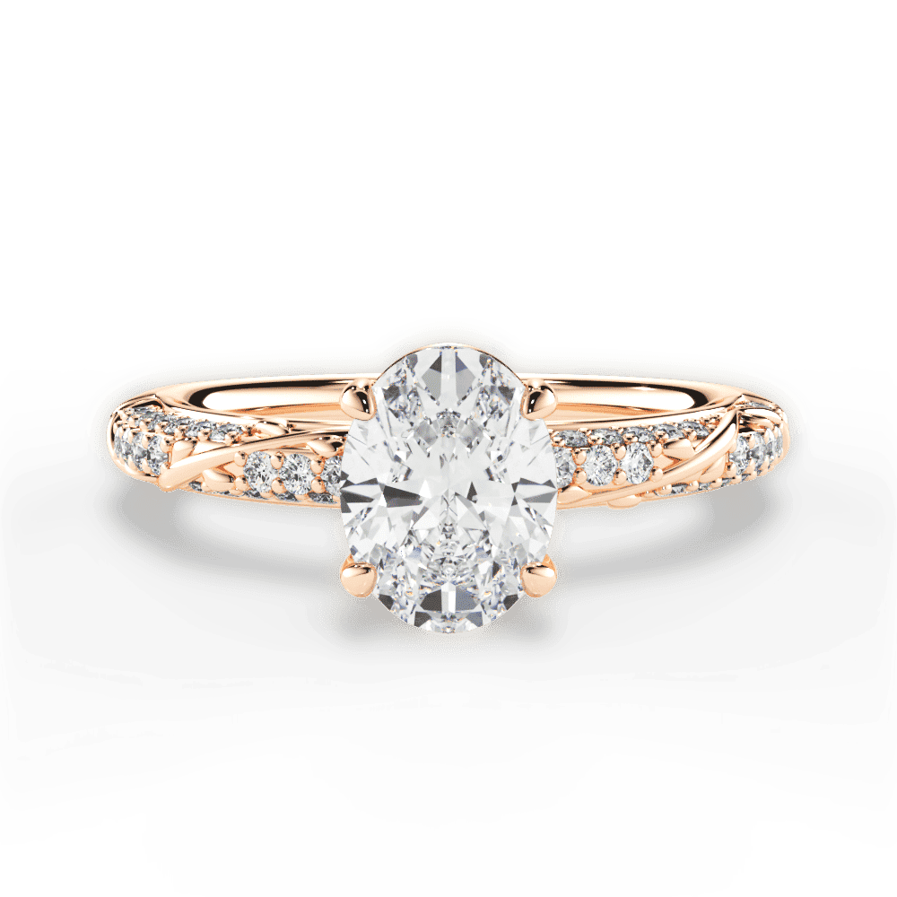 14kt Rose Gold/18kt Rose Gold/oval/top