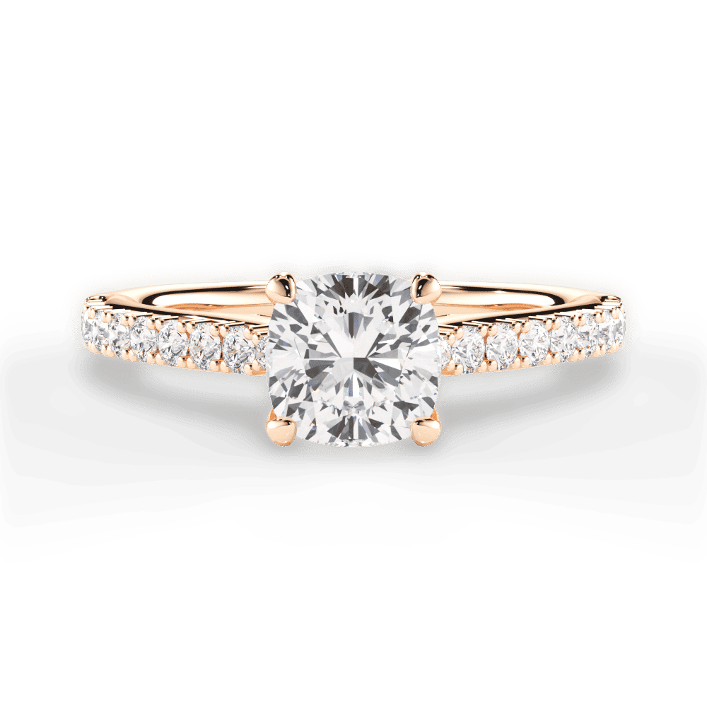 14kt Rose Gold/18kt Rose Gold/cushion/top