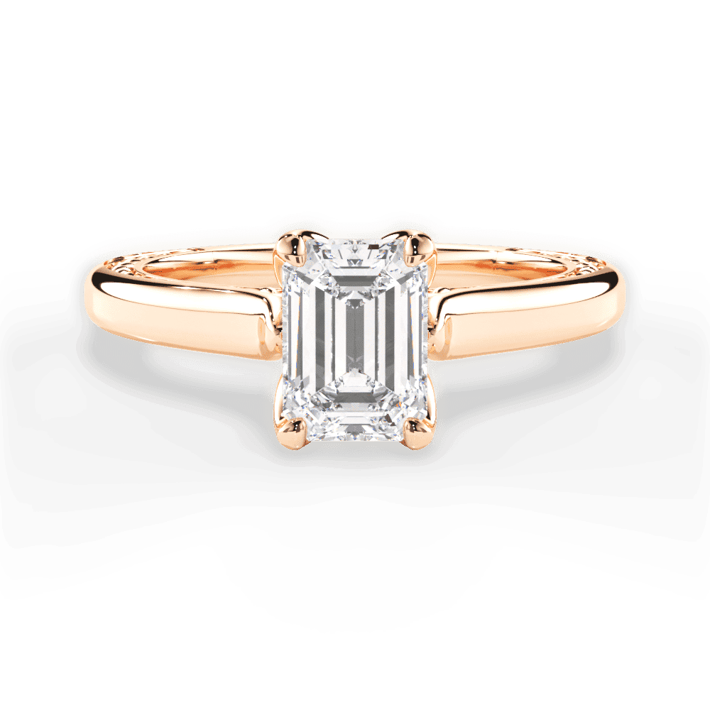14kt Rose Gold/18kt Rose Gold/emerald/top