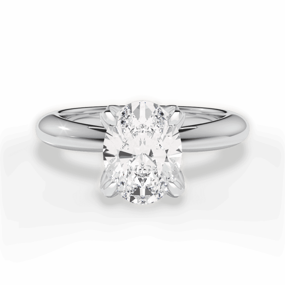 14kt White Gold/18kt White Gold/Platinum/oval/top