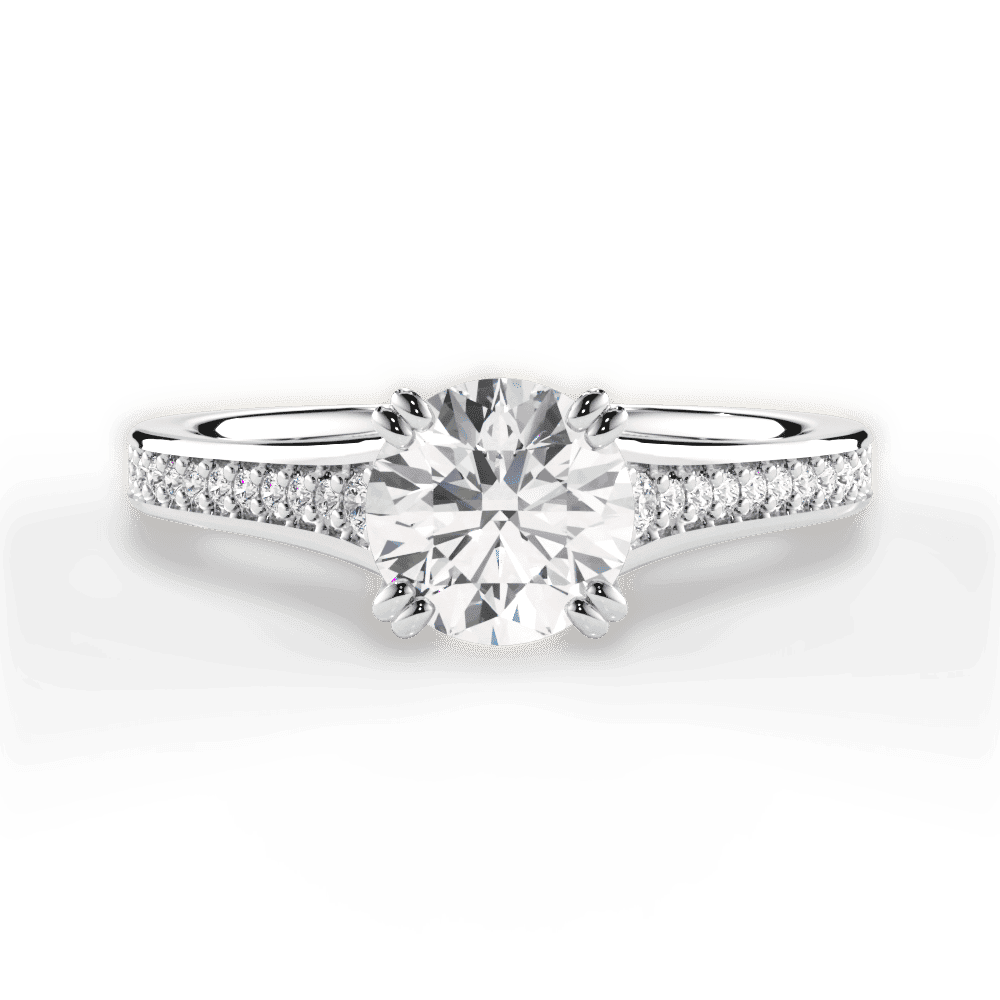 14kt White Gold/18kt White Gold/Platinum/round/top