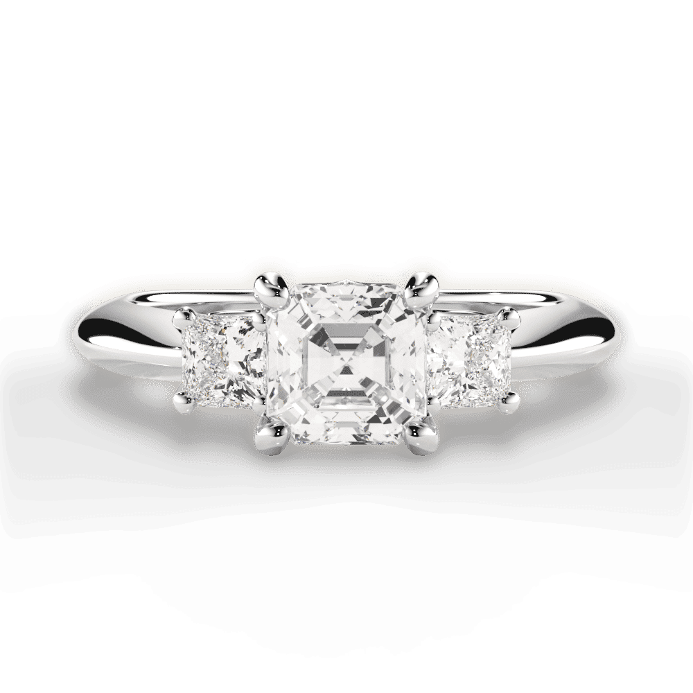 14kt White Gold/18kt White Gold/Platinum/asscher/top
