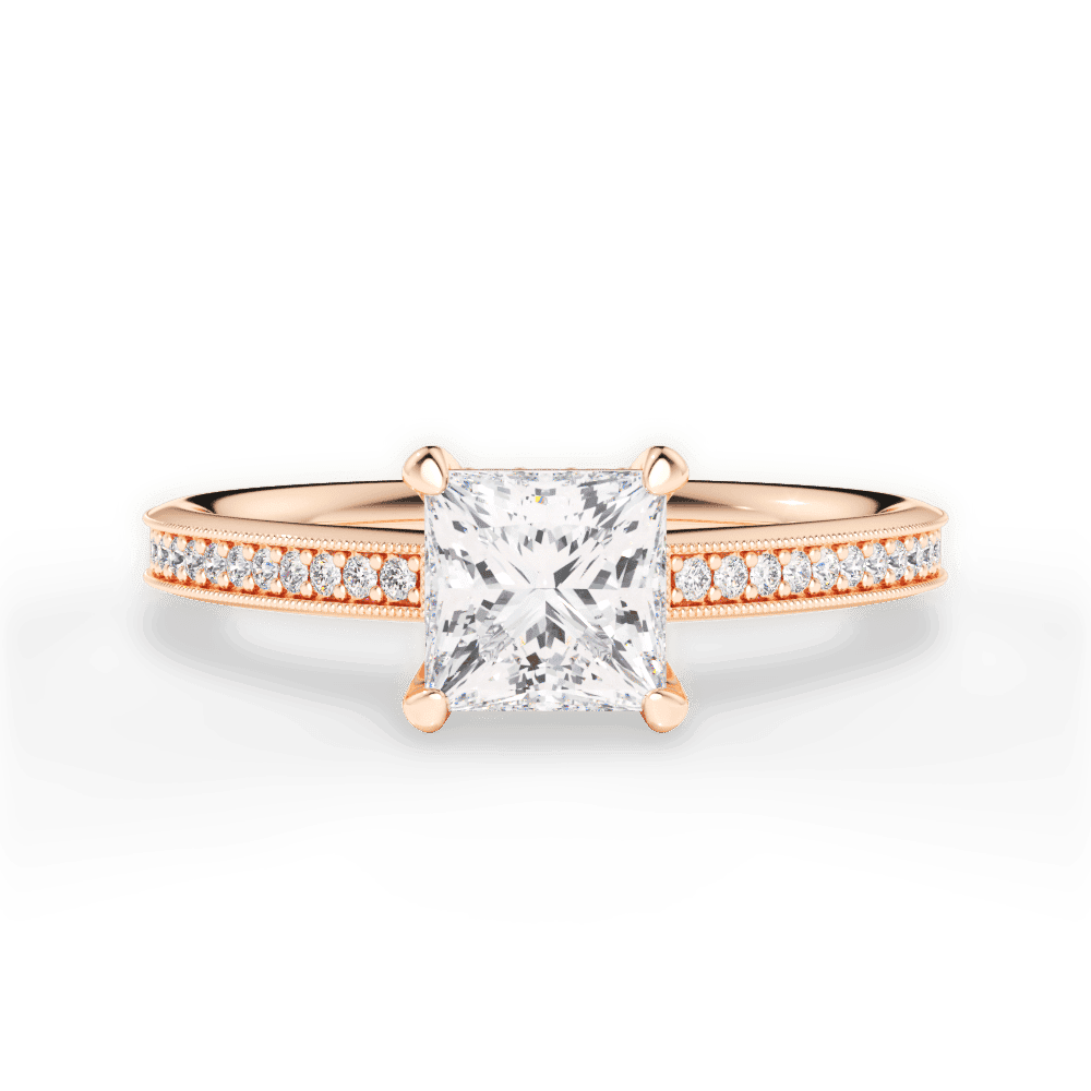 14kt Rose Gold/18kt Rose Gold/princess/top