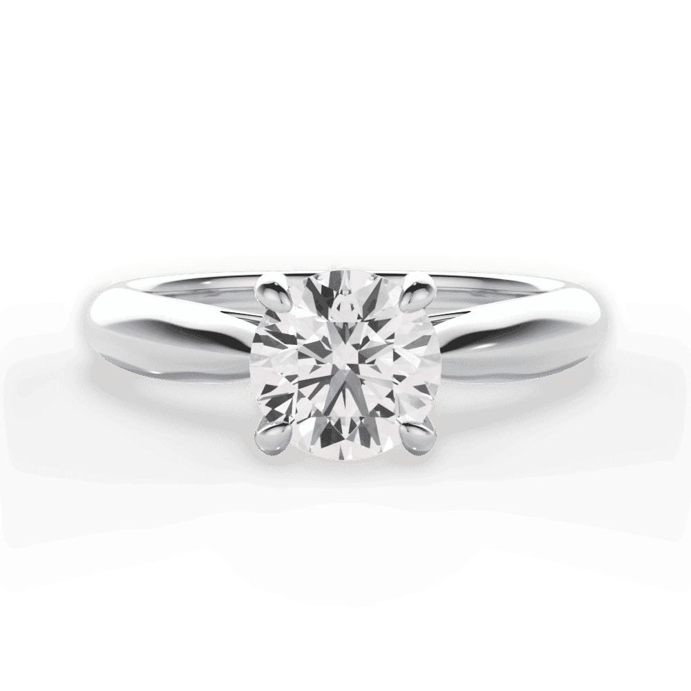 14kt White Gold/18kt White Gold/Platinum/round/top