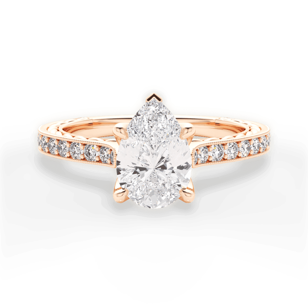 14kt Rose Gold/18kt Rose Gold/pear/top