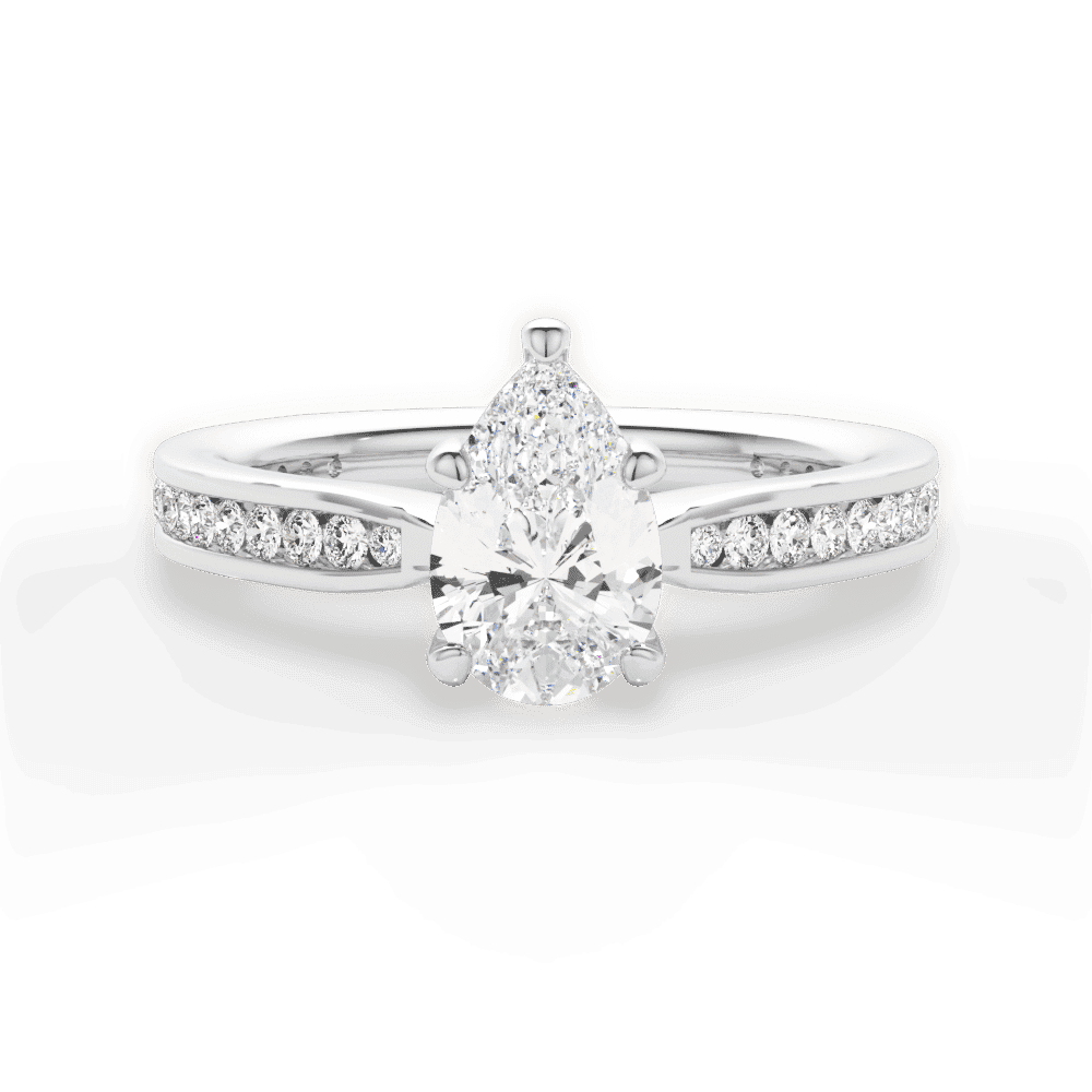 14kt White Gold/18kt White Gold/Platinum/pear/top