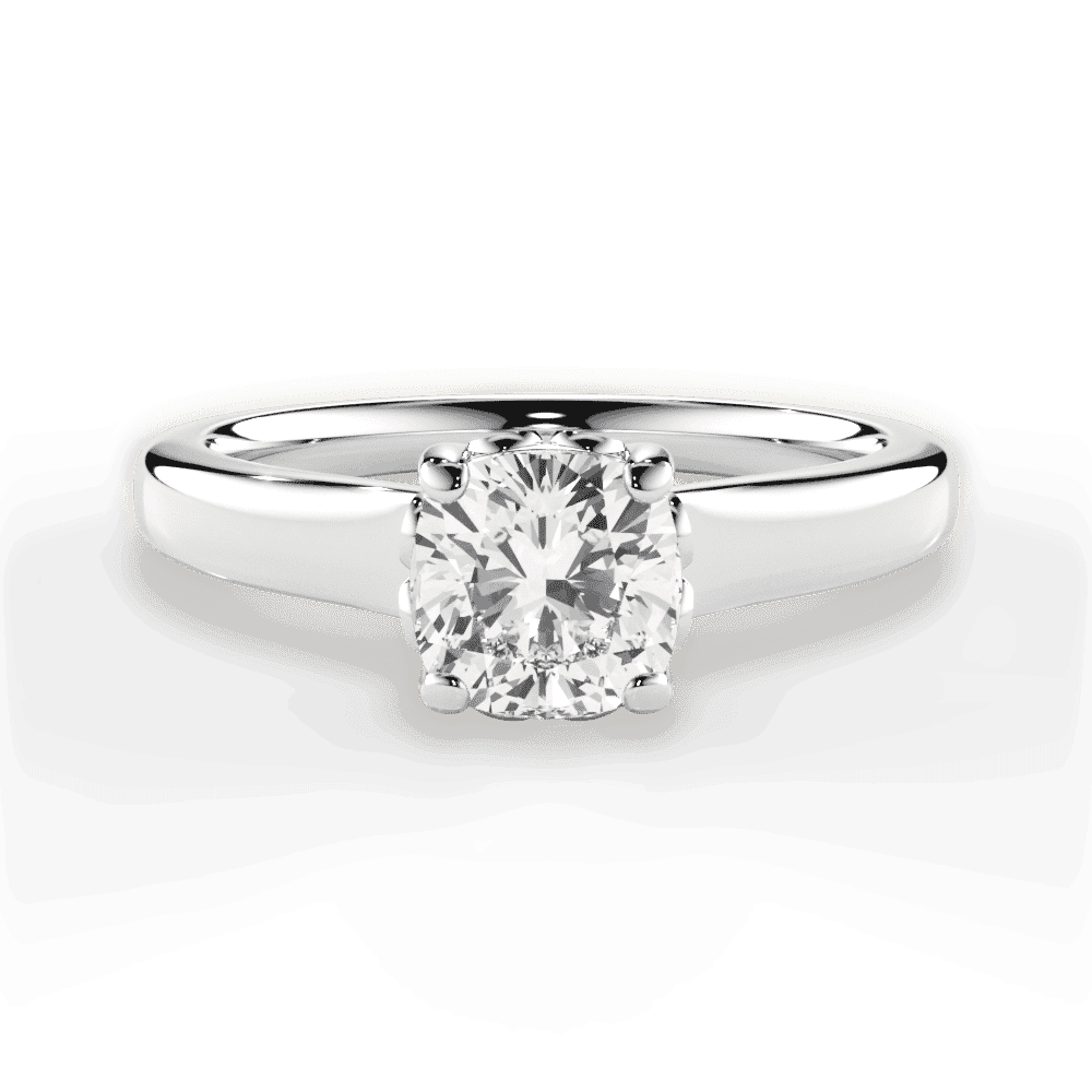 14kt White Gold/18kt White Gold/Platinum/cushion/top