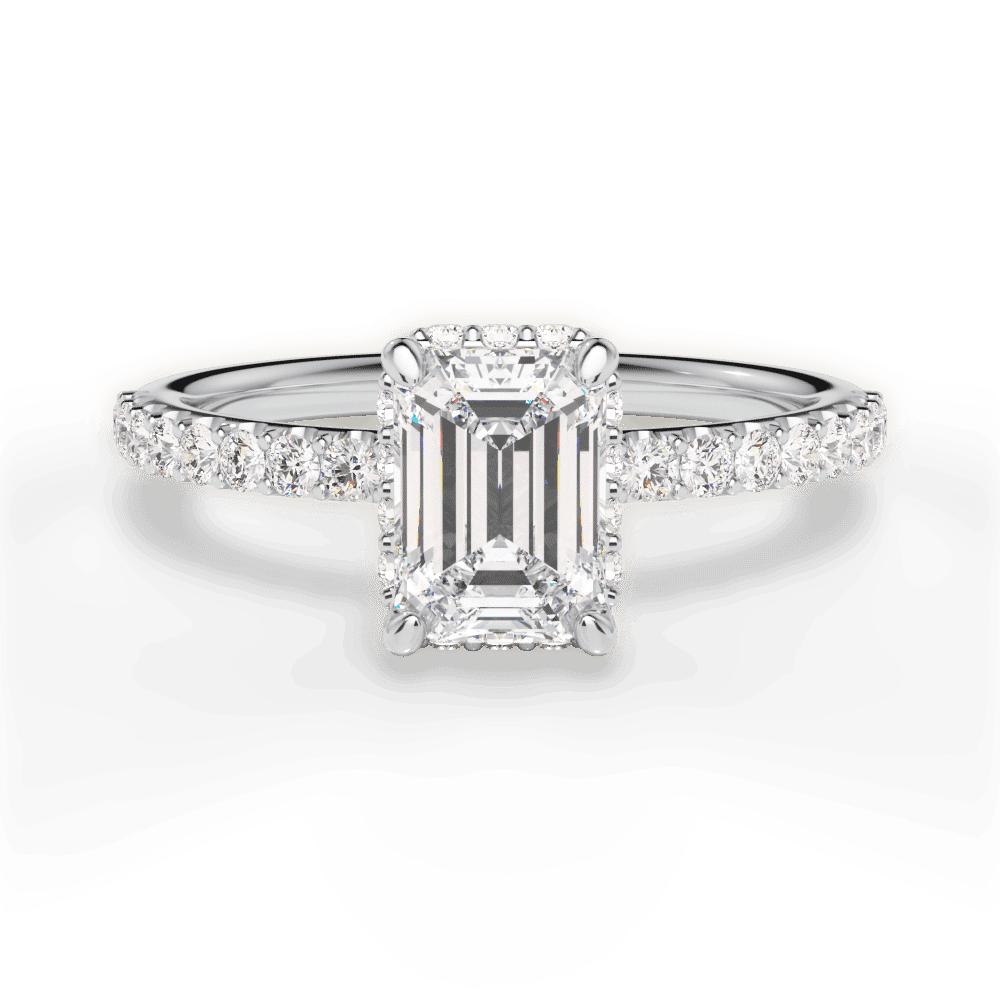 14kt White Gold/18kt White Gold/Platinum/emerald/top