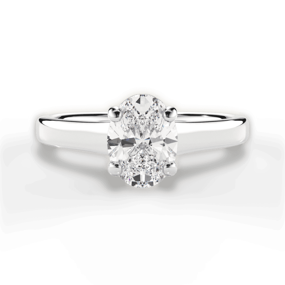 14kt White Gold/18kt White Gold/Platinum/oval/top