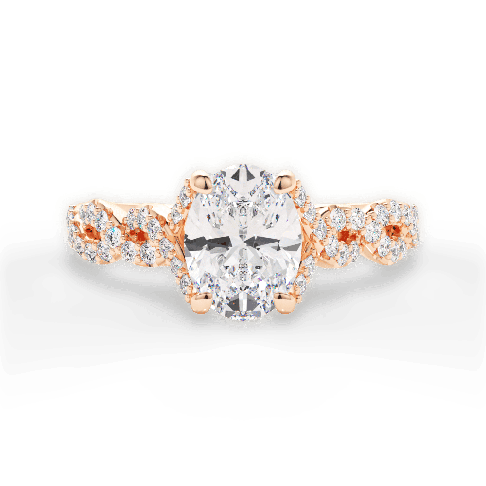 14kt Rose Gold/18kt Rose Gold/oval/top