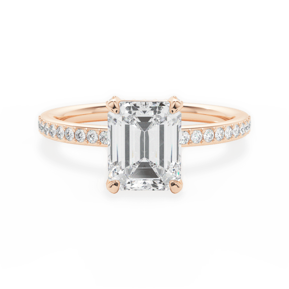 14kt Rose Gold/18kt Rose Gold/emerald/top