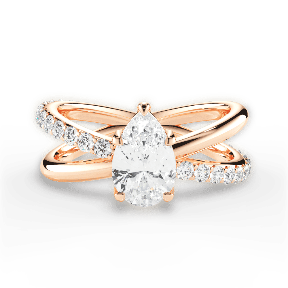 14kt Rose Gold/18kt Rose Gold/pear/top