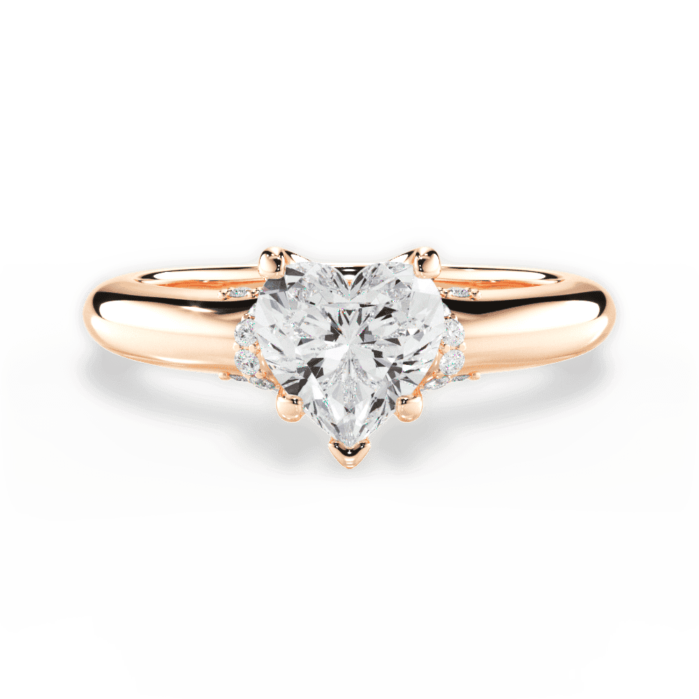 14kt Rose Gold/18kt Rose Gold/heart/top