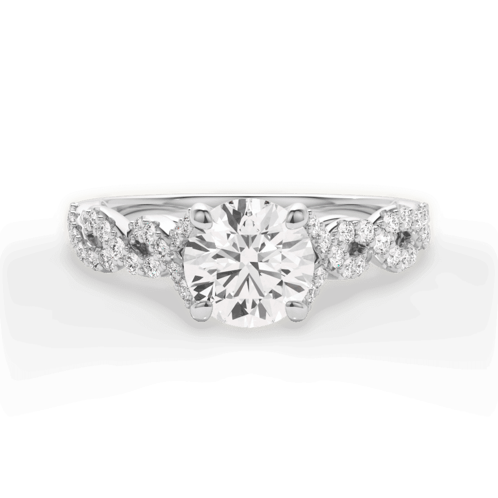 14kt White Gold/18kt White Gold/Platinum/round/top