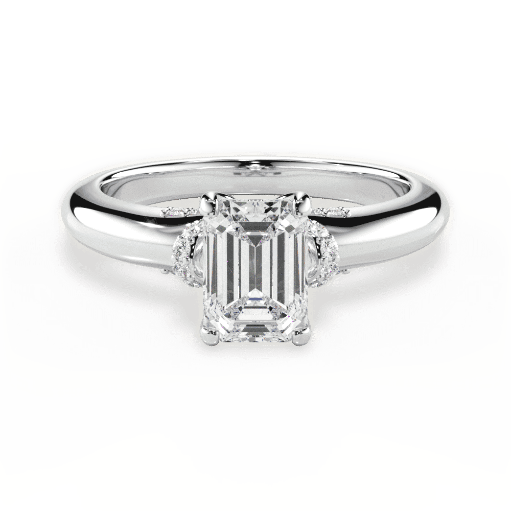 14kt White Gold/18kt White Gold/Platinum/emerald/top