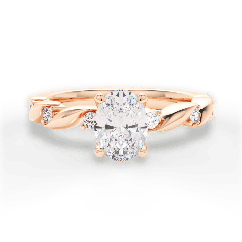 14kt Rose Gold/18kt Rose Gold/oval/top