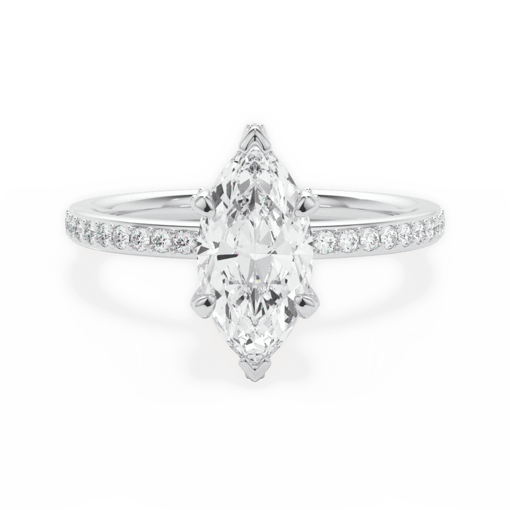 14kt White Gold/18kt White Gold/Platinum/marquise/top