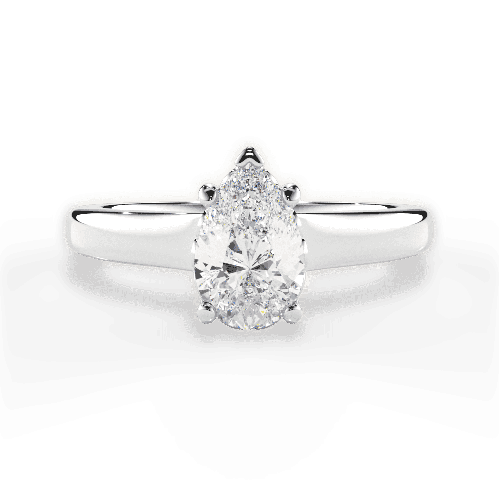 14kt White Gold/18kt White Gold/Platinum/pear/top