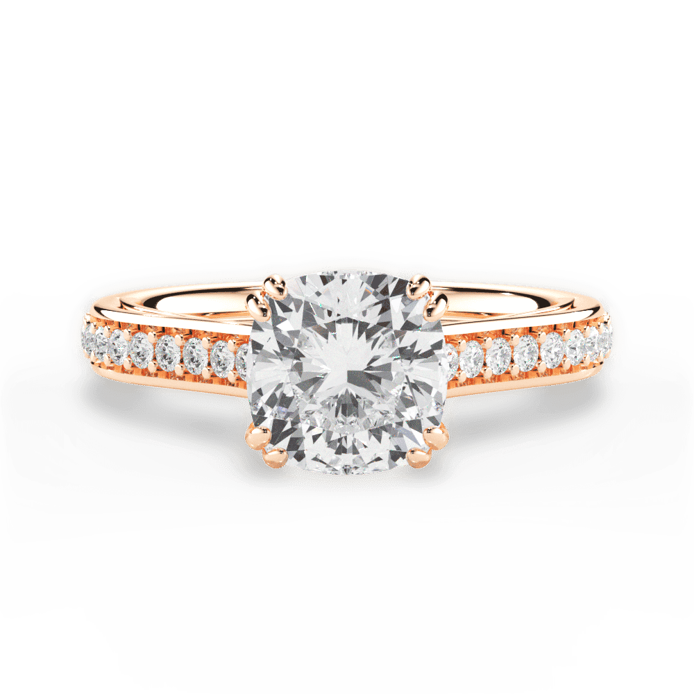 14kt Rose Gold/18kt Rose Gold/cushion/top