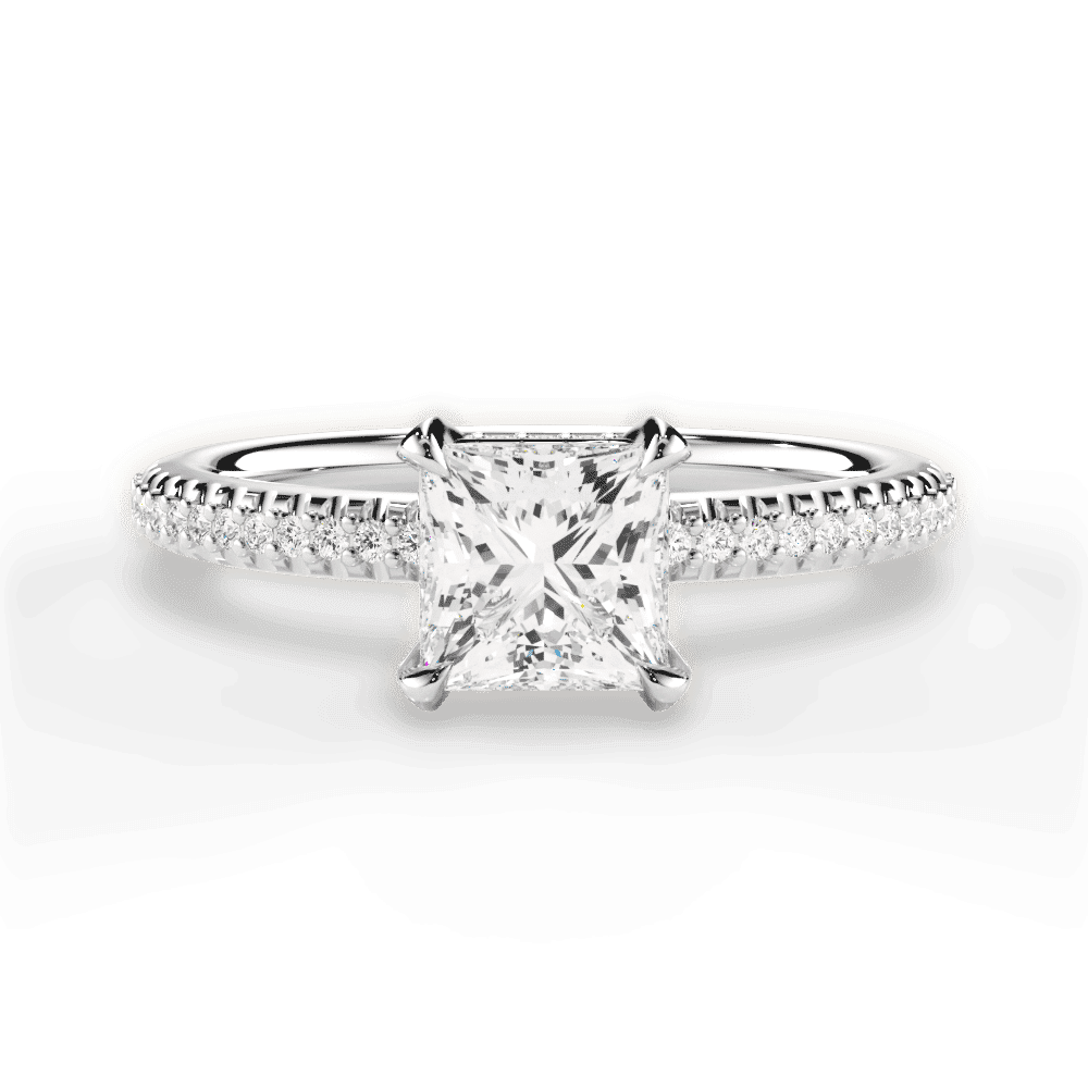 14kt White Gold/18kt White Gold/Platinum/princess/top