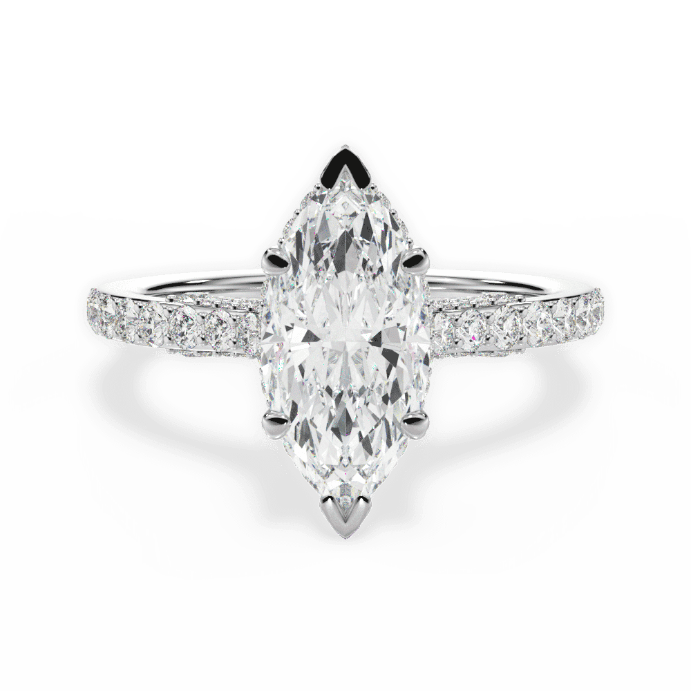 14kt White Gold/18kt White Gold/Platinum/marquise/top