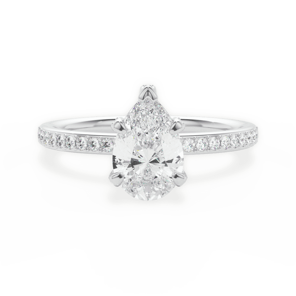 14kt White Gold/18kt White Gold/Platinum/pear/top