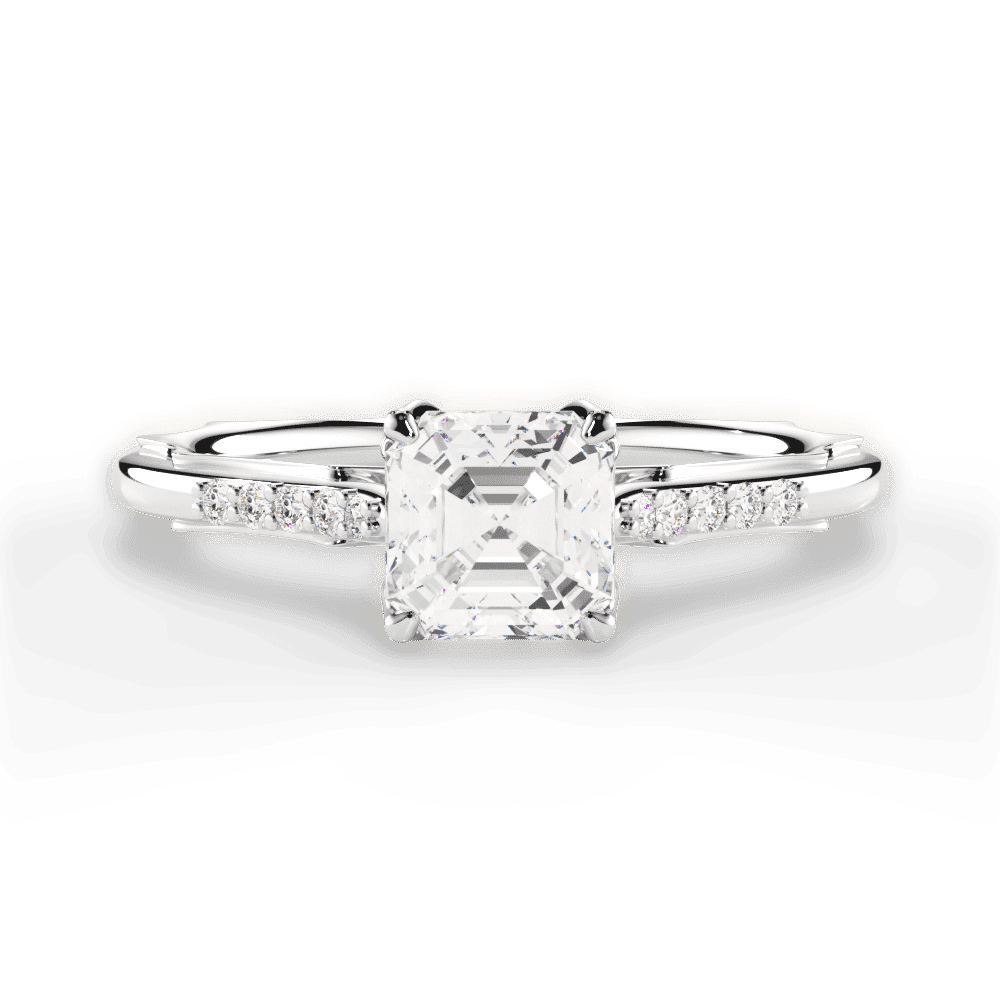 14kt White Gold/18kt White Gold/Platinum/asscher/top
