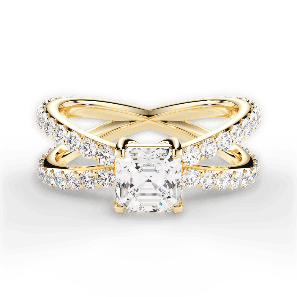 14kt Yellow Gold/18kt Yellow Gold/asscher/top