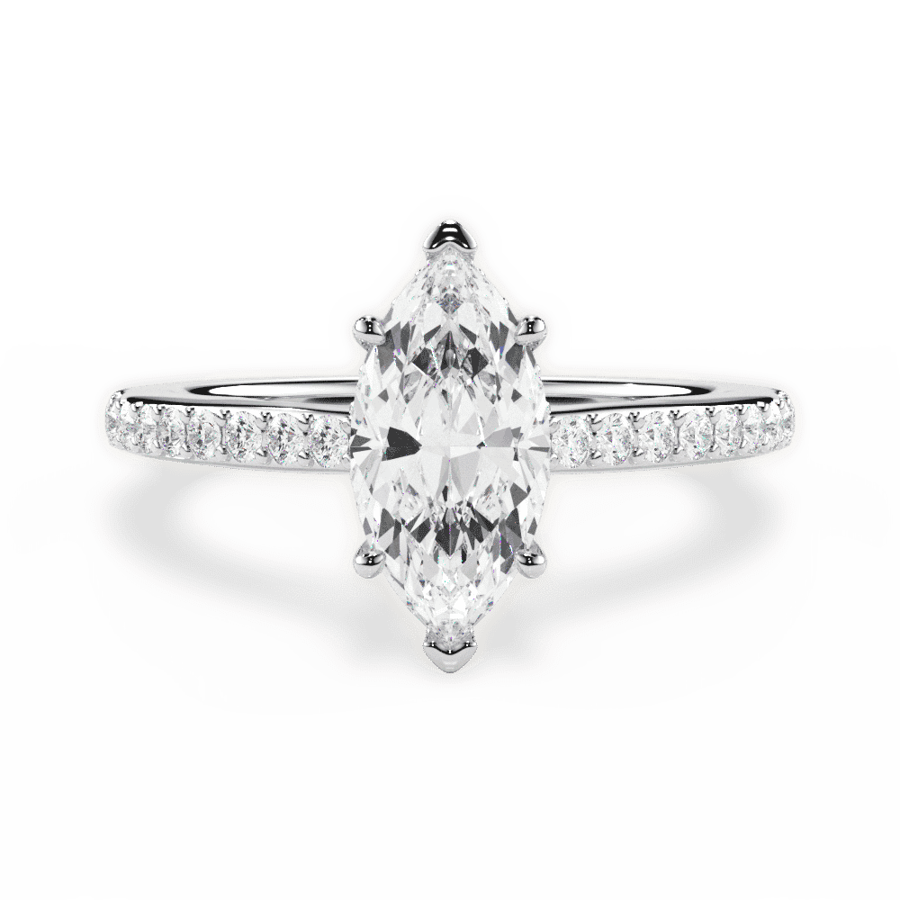 14kt White Gold/18kt White Gold/Platinum/marquise/top