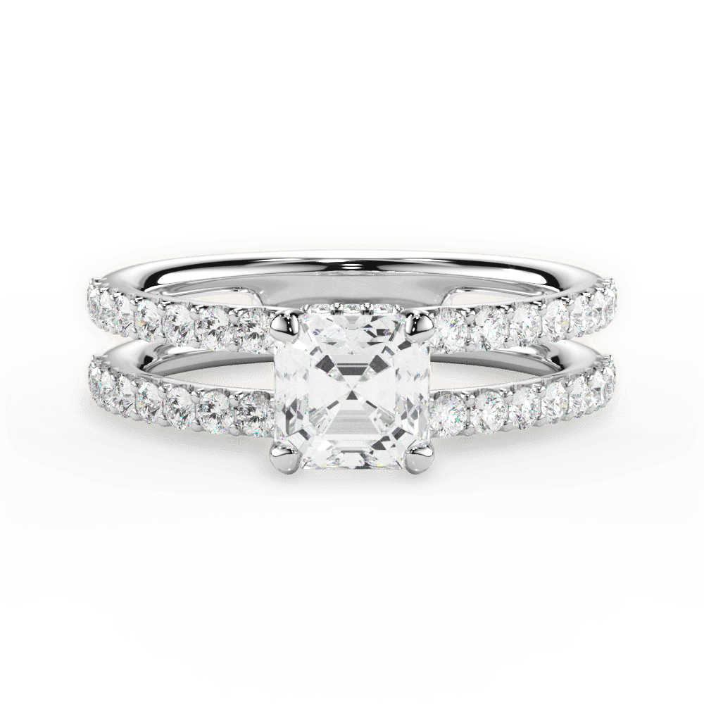 14kt White Gold/18kt White Gold/Platinum/asscher/top