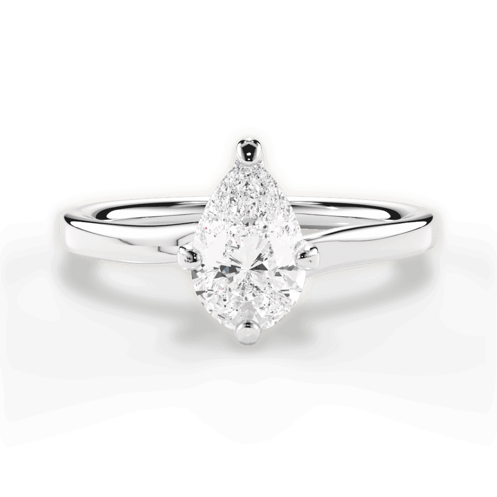 14kt White Gold/18kt White Gold/Platinum/pear/top