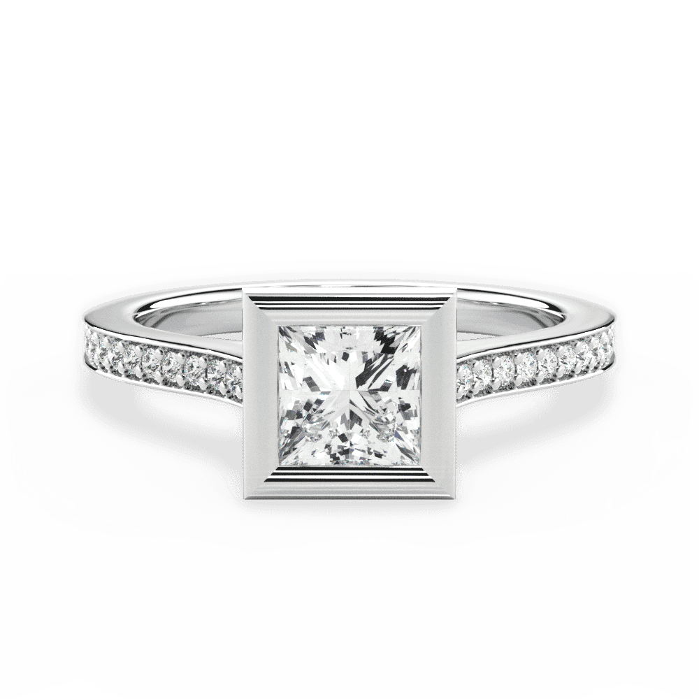 14kt White Gold/18kt White Gold/Platinum/princess/top