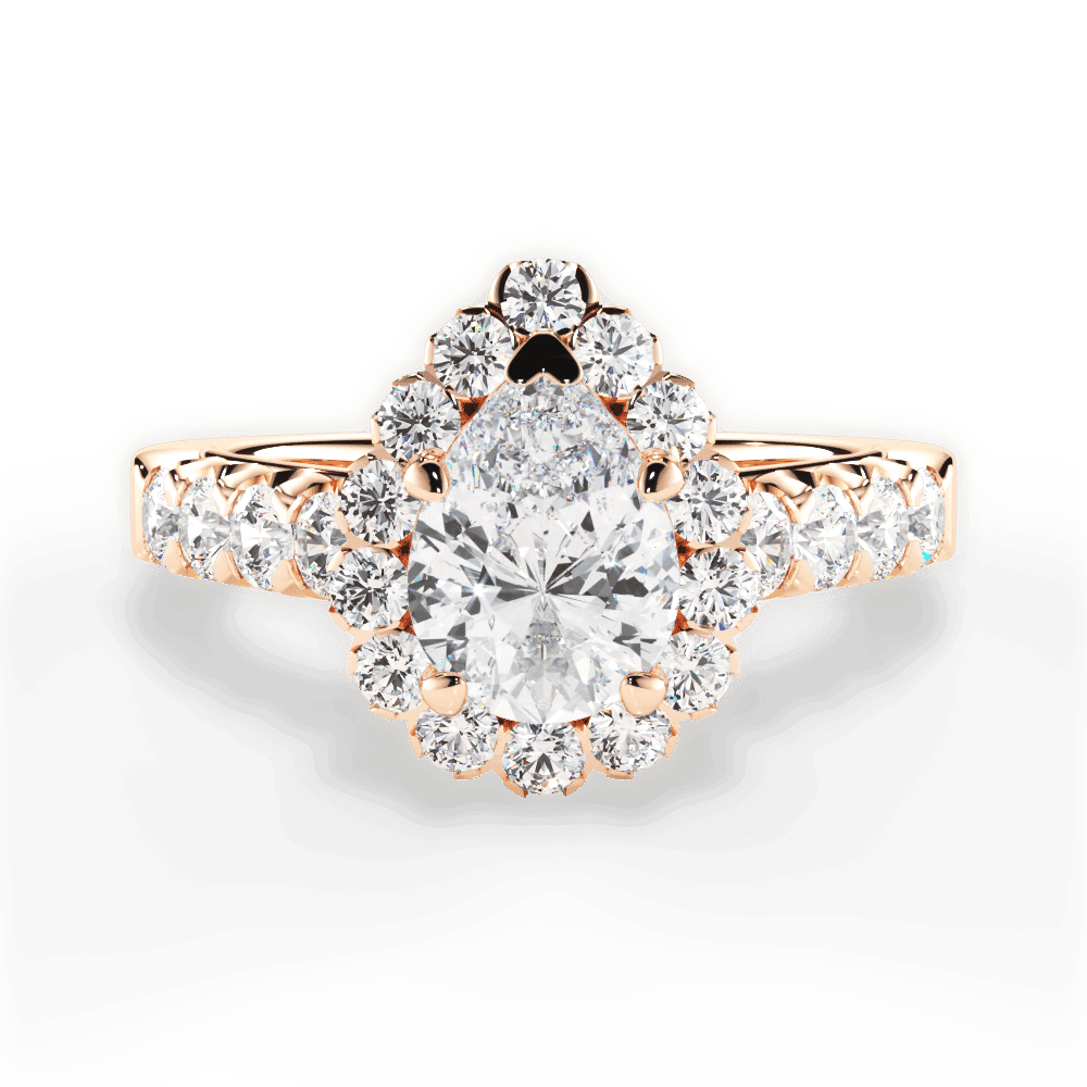 14kt Rose Gold/18kt Rose Gold/pear/top