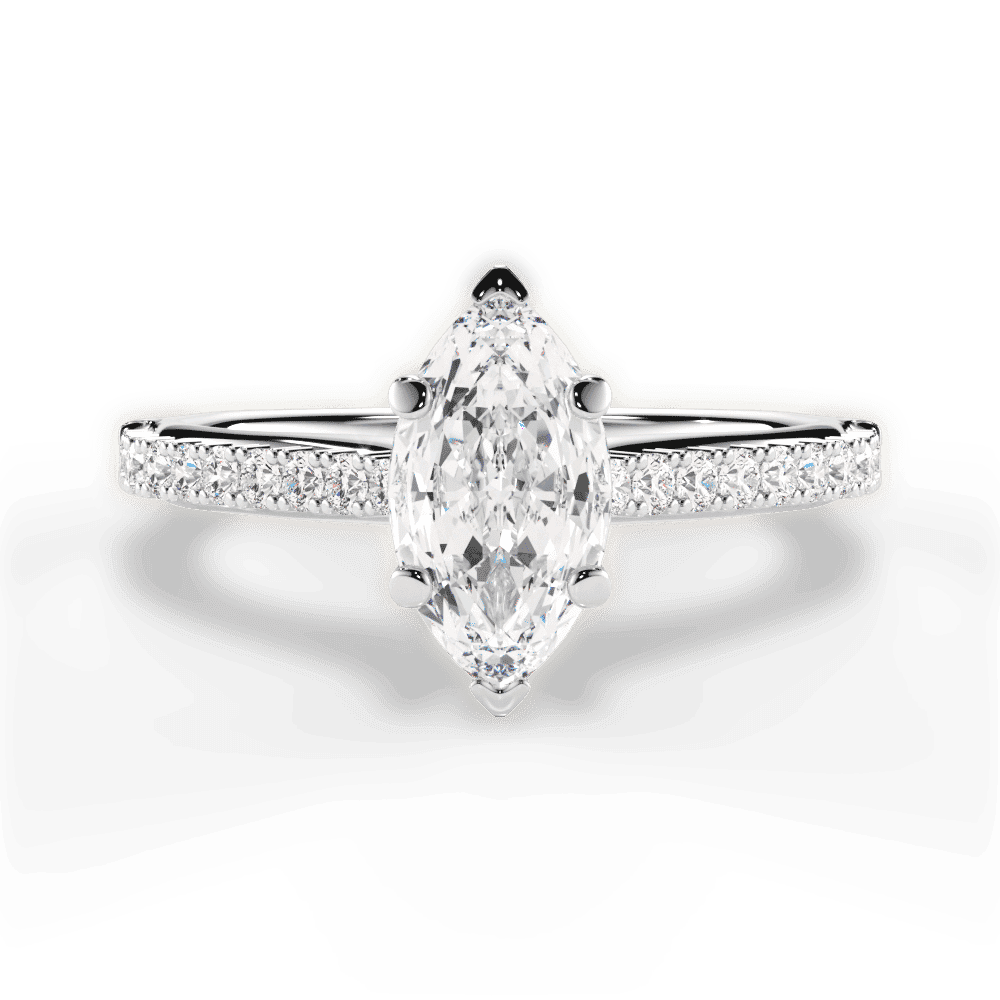 14kt White Gold/18kt White Gold/Platinum/marquise/top