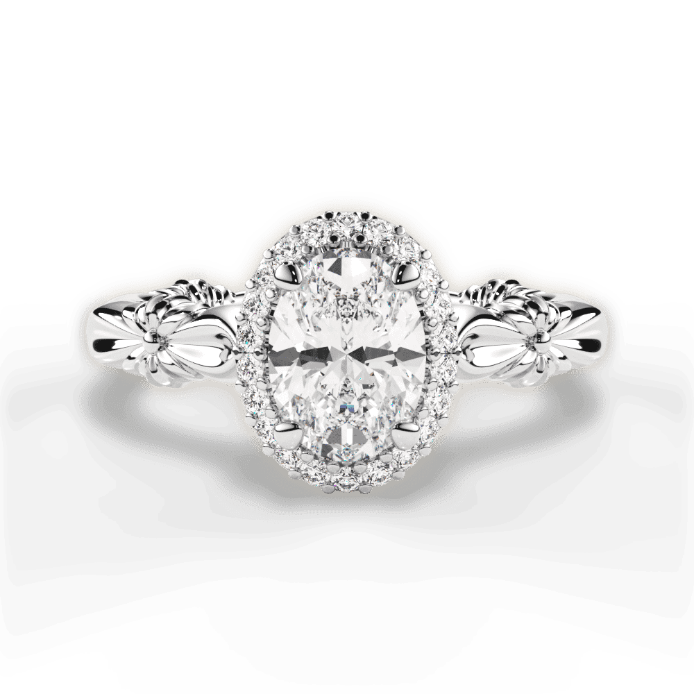 14kt White Gold/18kt White Gold/Platinum/oval/top